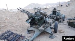 A view of equipment in a Russian base in what is said to be Palmyra, Syria in this still image taken from video uploaded to social media on Dec. 13, 2016.