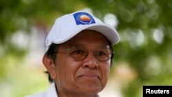 FILE - Cambodia's opposition leader and President of the National Rescue Party (CNRP) Kem Sokha in May 2017. 