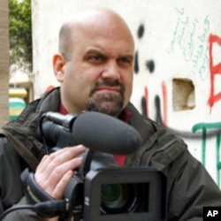 VOA correspondent Phil Ittner while on assignment in Benghazi, Libya