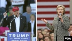 'Yan takarar shugabancin Amurka-Donald Trump da Hillary Clinton.