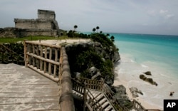A view of the ancient ruins of Tulum, Mexico.