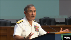 哈里斯上将2016年5月17日在华盛顿发表讲话 (美国之音黎堡拍摄）