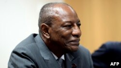 Alpha Condé lors d'une réunion à Bruxelles, le 7 octobre 2017.