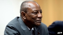 Alpha Condé lors d'une réunion à Bruxelles, le 7 octobre 2017