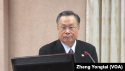 台湾国防部长严明上将 (美国之音张永泰拍摄) 