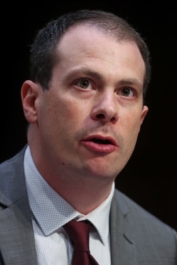 Google Director of Information Policy Derek Slater testifies before a U.S. Senate Commerce Committee hearing on the issue of the disemination of mass violence and extremism on social media platforms in Washington, Sept. 18, 2019.