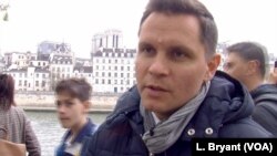 Nicolas Chouin believes Notre Dame's fire may help heal a fractured France. (L. Bryant/VOA)