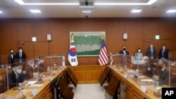 토니 블링컨 미국 국무장관와 정의용 한국 외교장관이 17일 서울에서 회담했다.