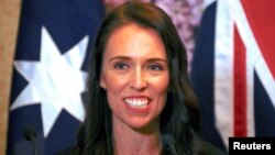 FILE - New Zealand Prime Minister Jacinda Ardern smiles as she answers a question during a media conference in Sydney, Australia, Nov. 5, 2017.