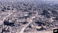 Ảnh chụp từ trên không cho thấy thị trấn Jabaliya ở Dải Gaza bị tàn phá sau cuộc chiến ở Gaza. Ngày 29/1/ 2025.