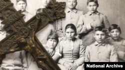FILE - Apache boarding school students, 1886. 