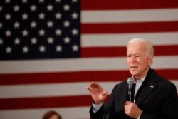 Democratic 2020 U.S. presidential candidate and former U.S. Vice President Joe Biden speaks during a town hall meeting, during his "No Malarkey!" campaign bus tour at Iowa State University in Ames, Iowa, Dec. 4, 2019.