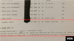 杨秀珠案旁被注明该案为“加快庇护案”（expedited asylum case）(美国之音方冰拍摄)