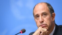 UN Special Rapporteur on the situation of human rights in North Korea, Tomas Ojea Quintana attends a press conference after delivering his report before the Human Right Council, on March 9, 2020 in Geneva.