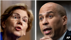 Dua senator asal Partai Demokrat Elizabeth Warren dan Cory Booker mengumumkan bahwa mereka telah terjangkit COVID-19 pada 19 Desember 2021. (Foto: AP)