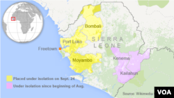 Carte de la Sierra Leone.