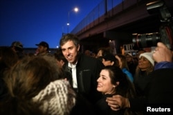 Beto O'Rourke, Democratic former Texas congressman, participates in an anti-Trump march in El Paso, Texas, Feb. 11, 2019.