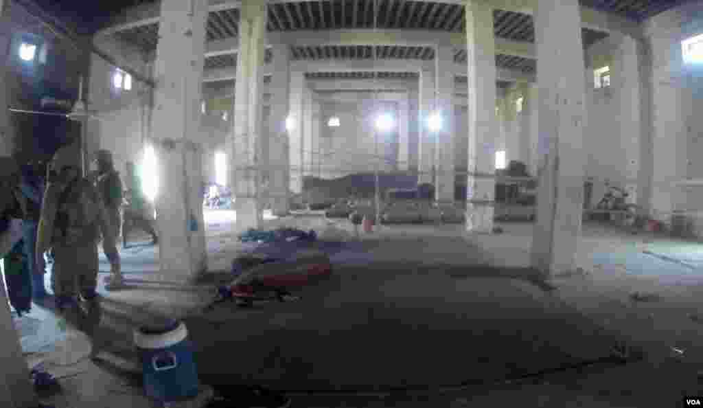 Cylinders in an IED factory used to make car bombs in Miranshah, North Waziristan, Pakistan. (Ayaz Gul/VOA)