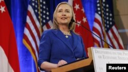US Secretary of State Hillary Clinton speaks in Singapore November 17, 2012.