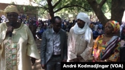 La ministre de la santé publique Ngarmbatnan Sou et son staff à Mandoul au Sud du Tchad, 21 février 2017. (VOA/André Kodmadjingar)