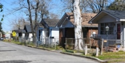 This Jan. 29, 2019, photo shows homes in Africatown in Mobile, Alabama, established by the last boatload of Africans abducted into slavery and shipped to the United States.