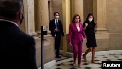 Speaker of the House Nancy Pelosi (D-CA) walks to the House floor on Capitol Hill in Washington, March 9, 2021.