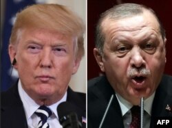도널드 트럼프 미국 대통령과 레제프 타이이프 에르도안 터키 대통령.