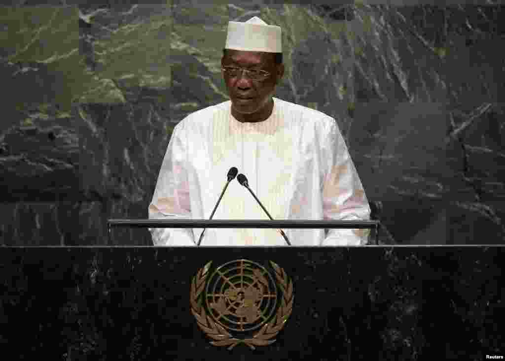 Le président Idriss Deby Itno donne un discours devant l&#39;assemblée des Nations unies à Manhattan, New York, le 20 septembre 2016.