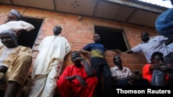 Parents attend a meeting at the Salihu Tanko Islamic school in Tegina, Niger State