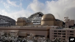 FILE - Kansai Electric Power Co.'s Ohi nuclear power plant No. 3, right, and No. 4 reactors, Ohi, Fukui prefecture, Japan. All of Japan's nuclear reactors were shut down in the aftermath of the March 2011 Fukushima disaster.