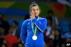 Majilinda Kelmendi won the first-ever medal for Kosovo.
