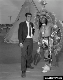 Danny Williams, left, and George “Woogie” Watchtaker (Comanche) at the American Indian Exposition. Anadarko, Oklahoma, ca. 1959. 45EXP17. © 2014 Estate of Horace Poolaw. Reprinted with permission.
