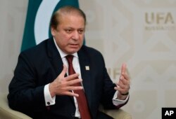 FILE - Pakistani Prime Minister Nawaz Sharif.