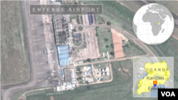 Foto satelit bandara Entebbe di Uganda (foto: dok).
