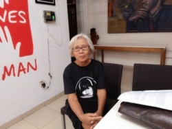 Sumarsih, ibu Bernardinus Realino Irmawan atau Wawan, korban penembakan pada Tragedi Semanggi I 1998. (Foto: Sasmito Madrim/VOA)