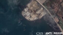 រូបភាពពីផ្កាយរណប បង្ហាញពីមូលដ្ឋានកងទ័ពជើងទឹករាមនៅខេត្តព្រះសីហនុ ក្រោយការវាយកម្ទេចមូលដ្ឋានទ័ពចាស់ដែលឧបត្ថម្ភដោយរដ្ឋាភិបាលអាមេរិក។ (រូបថតដកស្រង់ពីគេហទំព័រ CSIS)