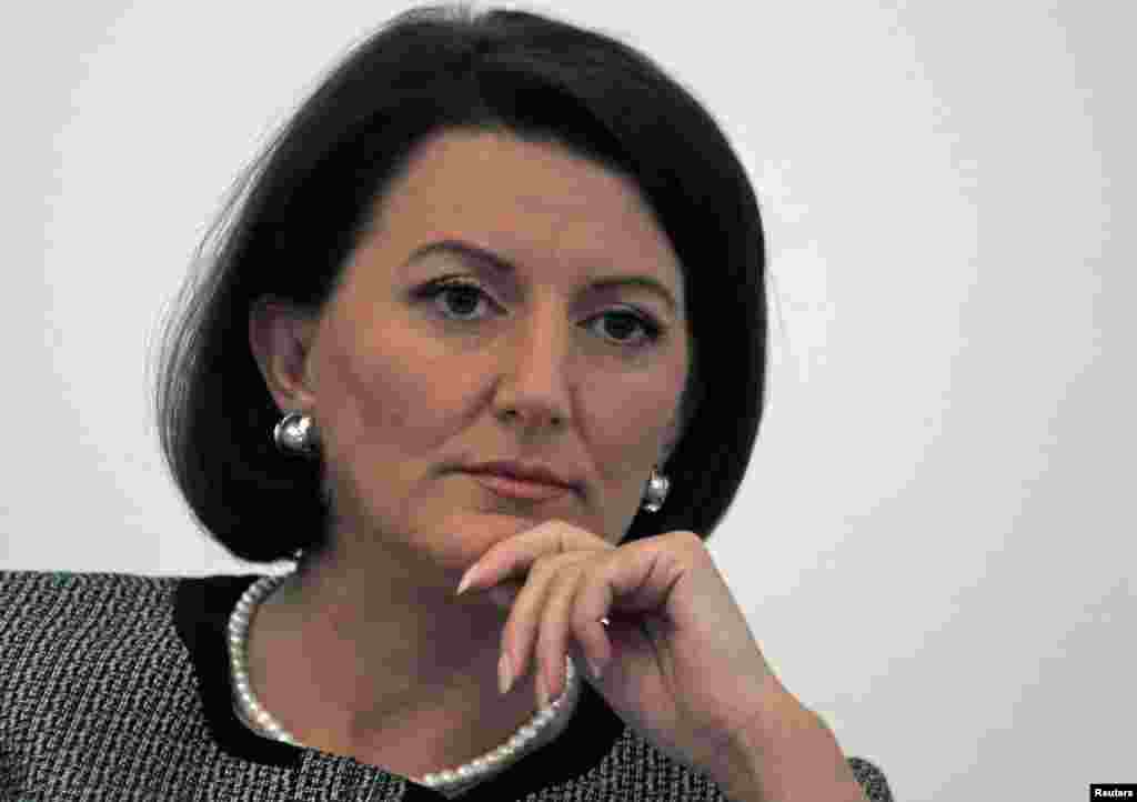 Kosovo&#39;s President Atifete Jahjaga attends the 15th Forum 2000 Conference on &quot;Democracy and the Rule of Law&quot; in Prague on October 11, 2011. (Reuters)