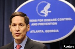 FILE - Dr. Thomas R. Frieden, is shown at the agency's headquarters, Sept. 3, 2009.