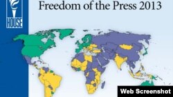 របាយការណ៍​សេរីភាព​សារព័ត៌មាន​​ពិភពលោក​ឆ្នាំ​២០១៣​របស់​អង្គការ​ Freedom House។