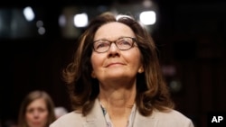 CIA nominee Gina Haspel is seated for a confirmation hearing of the Senate Intelligence Committee on Capitol Hill, May 9, 2018 in Washington. 