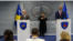 Zamenik premijera Kosova Besnik Bisljimi i šef Kancelarije EU na Kosovu Aivo Orav na zajedničkoj konferenciji za novinare u Prištini 30. oktobra 2024. 