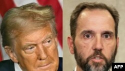 រូបផ្គុំ​រវាង​ប្រធានាធិបតី​ជាប់ឆ្នោតលោក Donald Trump និង​លោក Jack Smith រដ្ឋអាជ្ញា​ពិសេស​សហរដ្ឋ​អាមេរិក​លោក Jack Smith។