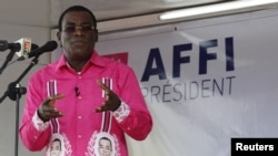 Pascal Affi Nguessan président du Front populaire ivoirien, FPI, à Gagnoa, Côte d'ivoire, 21 janvier 2016.