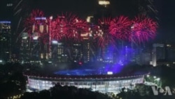 亚运会开幕 韩国朝鲜运动员举半岛旗一起入场