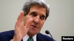 FILE - U.S. Secretary of State John Kerry testifies before the House Foreign Affairs Committee on Capitol Hill in Washington.