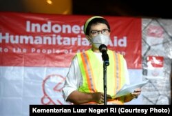 Menteri Luar Negeri Retno Marsudi di Bandara Soekarno-Hatta, Minggu dini hari, 9 Januari 2022. (Foto: Kementerian Luar Negeri RI)