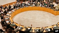 북한의 3차 핵실험 후인 지난 3월 유엔 안전보장이사회가 대북 추가 제재에 관한 투표를 하고 있다. (자료사진)