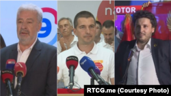 Arjiva - Zdravko Krivokapić (levo, Za budućnost Crne Gore), Aleksa Bečić (Mir je naša nacija, u sredini) i Dritan Abazović (desno, Crno na bijelo) (Foto: RTCG.me)