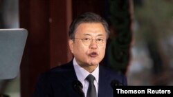 문재인 한국 대통령.