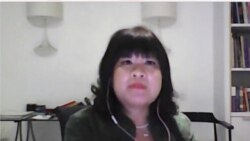 Wakil Ketua Kadin Indonesia Shinta Widjaja Kamdani dalam telekonferensi pers di Jakarta, Selasa (23/2). (Foto: VOA).